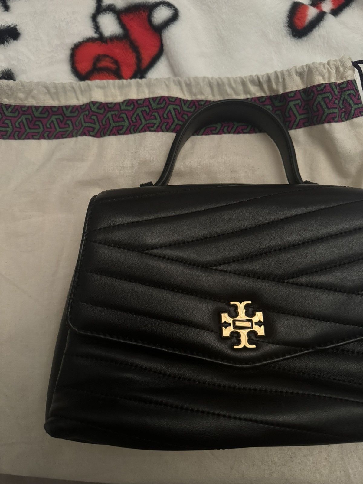 Tory Burch Tory Burch Black Chevron Convertible Shoulder Bag Size ONE SIZE - 1 Thumbnail