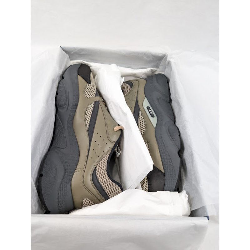 Dior o1rshd1 B22 Calfskin Mesh Sneakers in Khaki Size US 13 / EU 46 - 24 Thumbnail