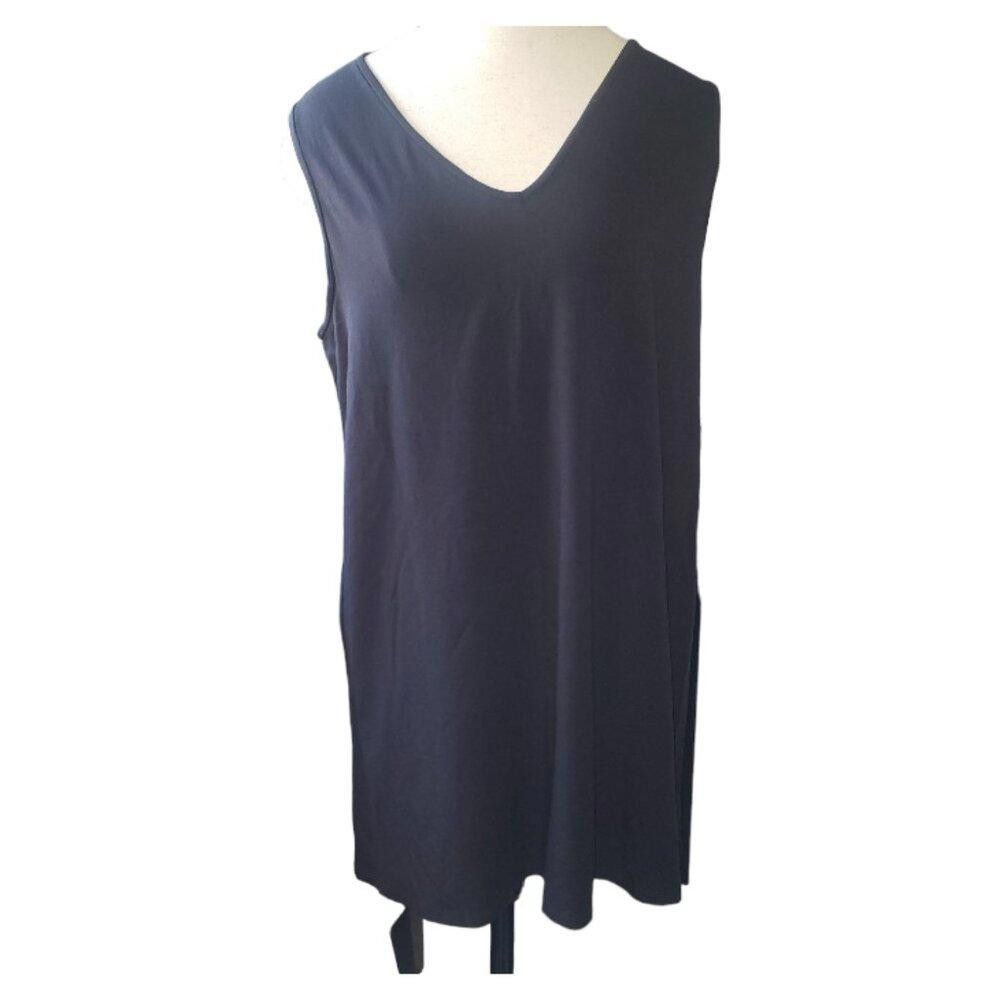 Eileen Fisher CT1628 Eileen Fisher Black Sleeveless Top S/P Size S / US 4 / IT 40 - 1 Thumbnail