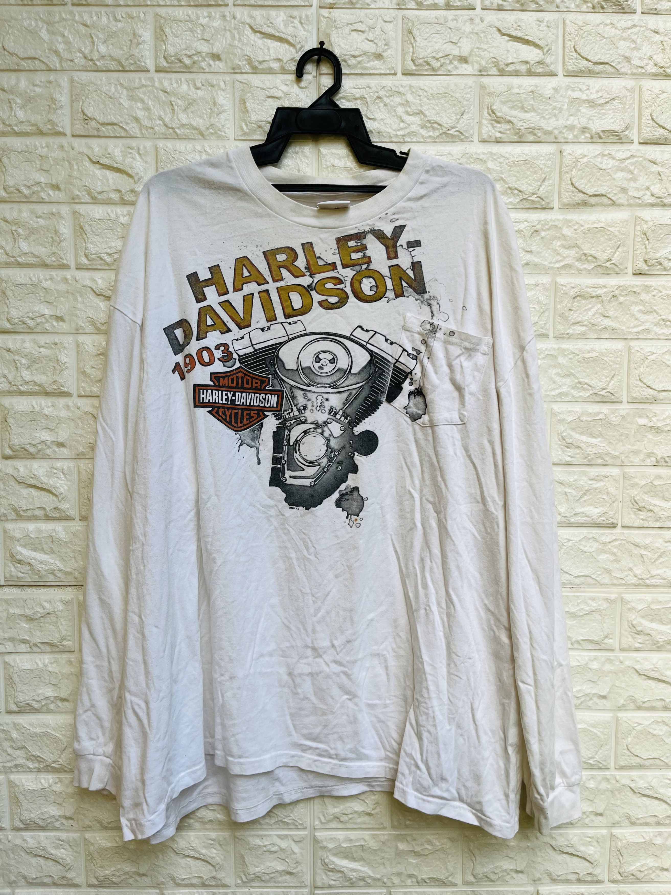 Harley Davidson × Vintage Vtg Harley Davidson Motorcycle Gasoline Alley Fashion Style Size US XXL / EU 58 / 5 - 7 Thumbnail