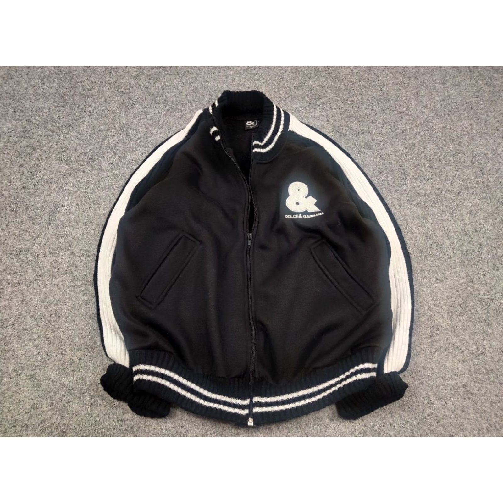 Dolce & Gabbana VINTAGE Dolce&Gabbana Logo Black ribbed Light Jacket Y2K Style Mens M Size US M / EU 48-50 / 2 - 3 Thumbnail