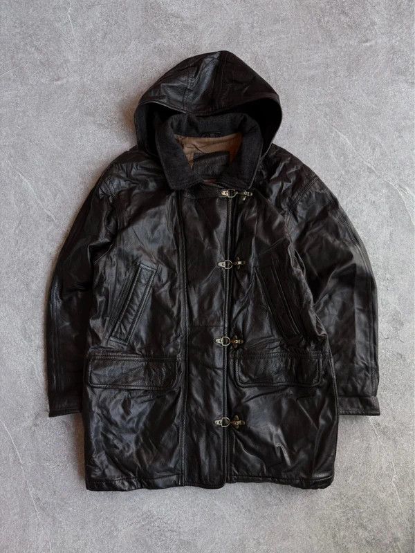 Other Vintage Calf Leather Fireman Clasp Hooded Jacket Size US M / EU 48-50 / 2 - 1 Thumbnail