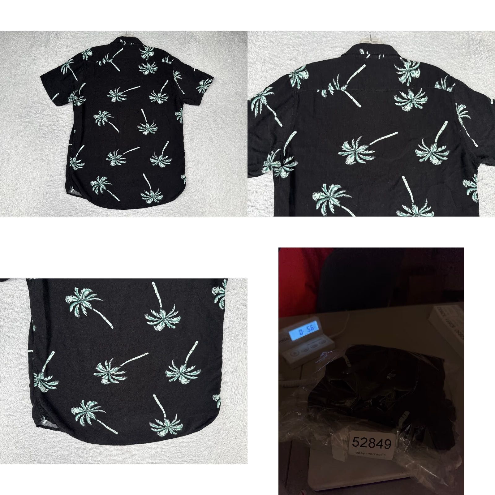 CO Molokai Surf Co Shirt Adult Medium Black Blue Floral Leaf 100% Rayon Hawaiian Size US M / EU 48-50 / 2 - 9 Thumbnail