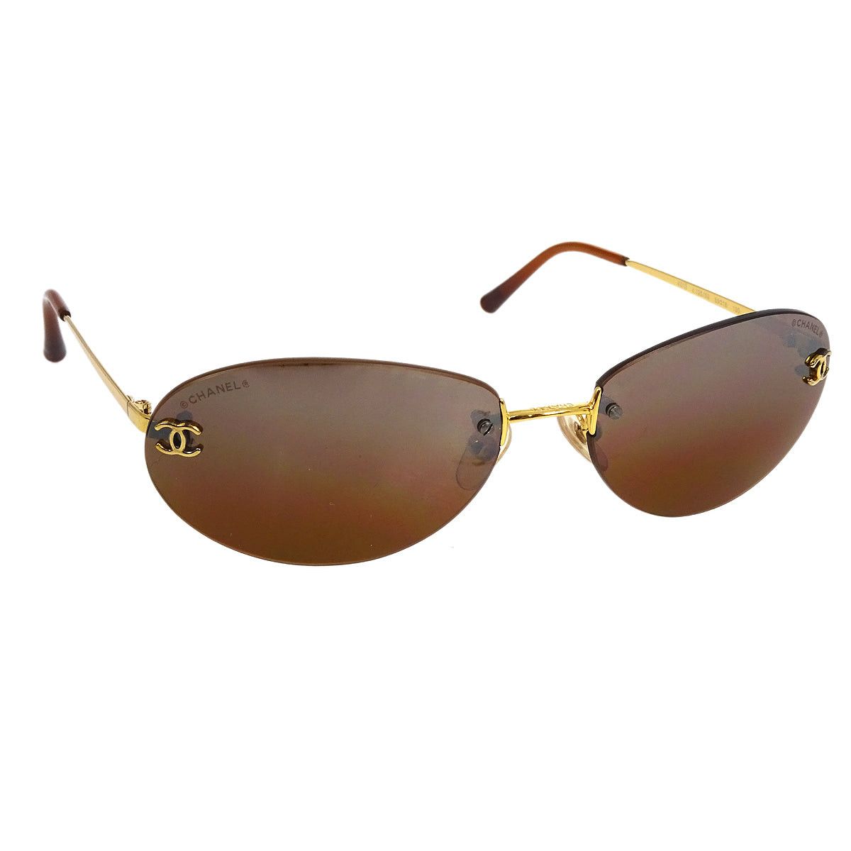 Chanel CHANEL Sunglasses Eyewear Brown Small Good 173022 | Grailed