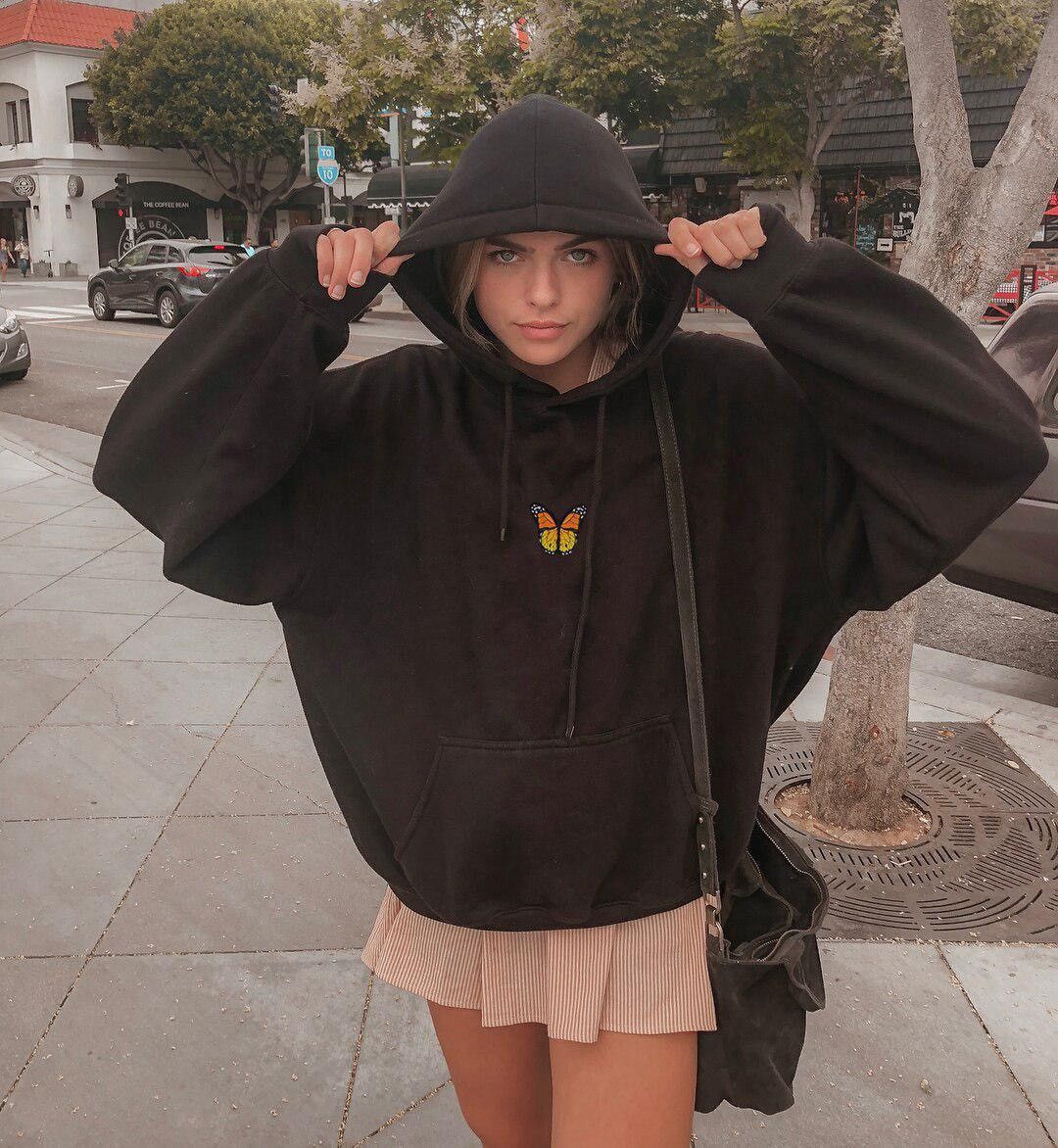 Brandy Melville BRANDY MELVILLE Butterfly Hoodie Size L / US 10 / IT 46 - 7 Thumbnail