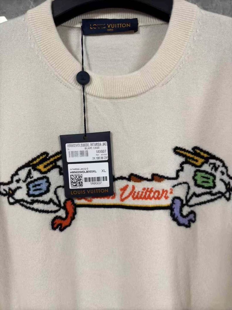 Louis Vuitton Louis Vuitton Intarsia jacquard cashmere T-shirt Size US XL / EU 56 / 4 - 2 Thumbnail