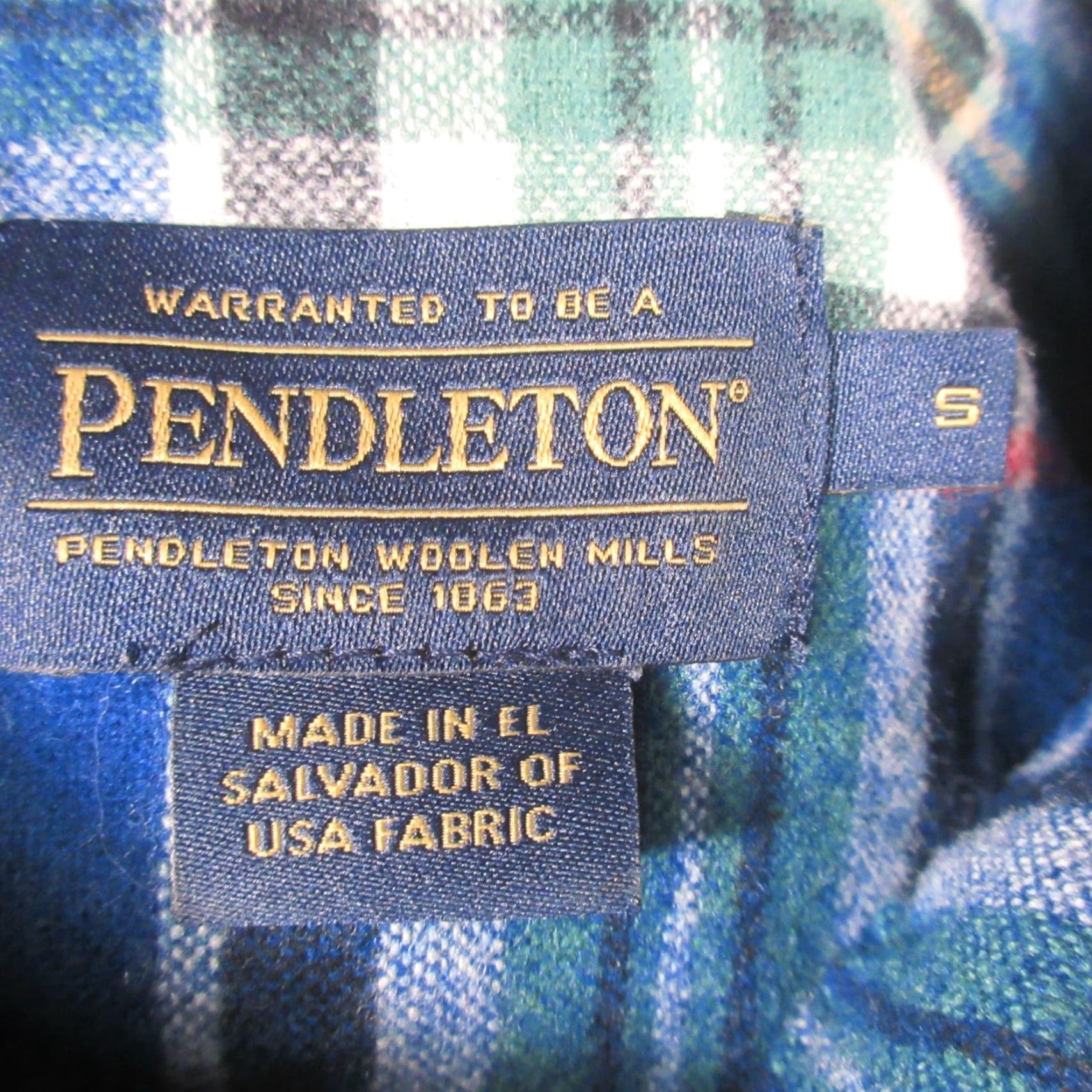 Pendleton VINTAGE Pendleton Shirt Mens S Tall Button-Front Long Sleeve Teal Plaid Wool EUC Size US S / EU 44-46 / 1 - 3 Thumbnail