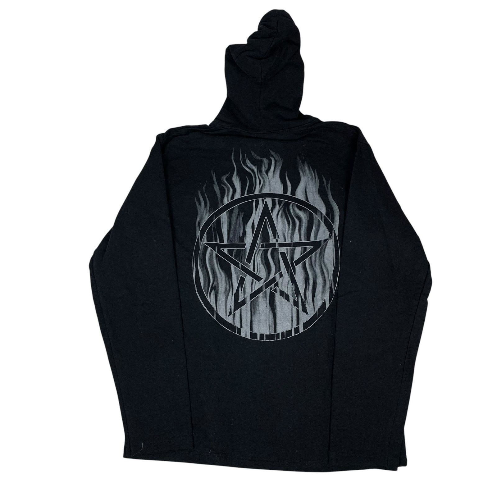 Vintage Thunder Men Black Long Sleeve Yellow Flame Pullover Hoodie L Size US L / EU 52-54 / 3 - 5 Thumbnail