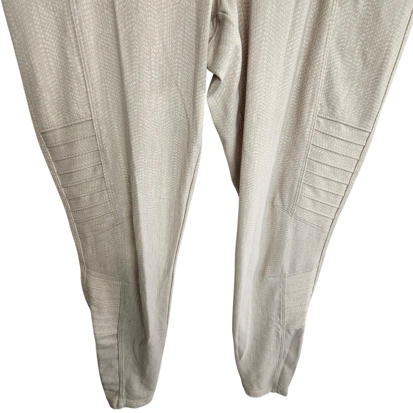 Athleta Athleta Leggings Women M Tan Delancey Textured Moto Tight Size 29" - 3 Thumbnail