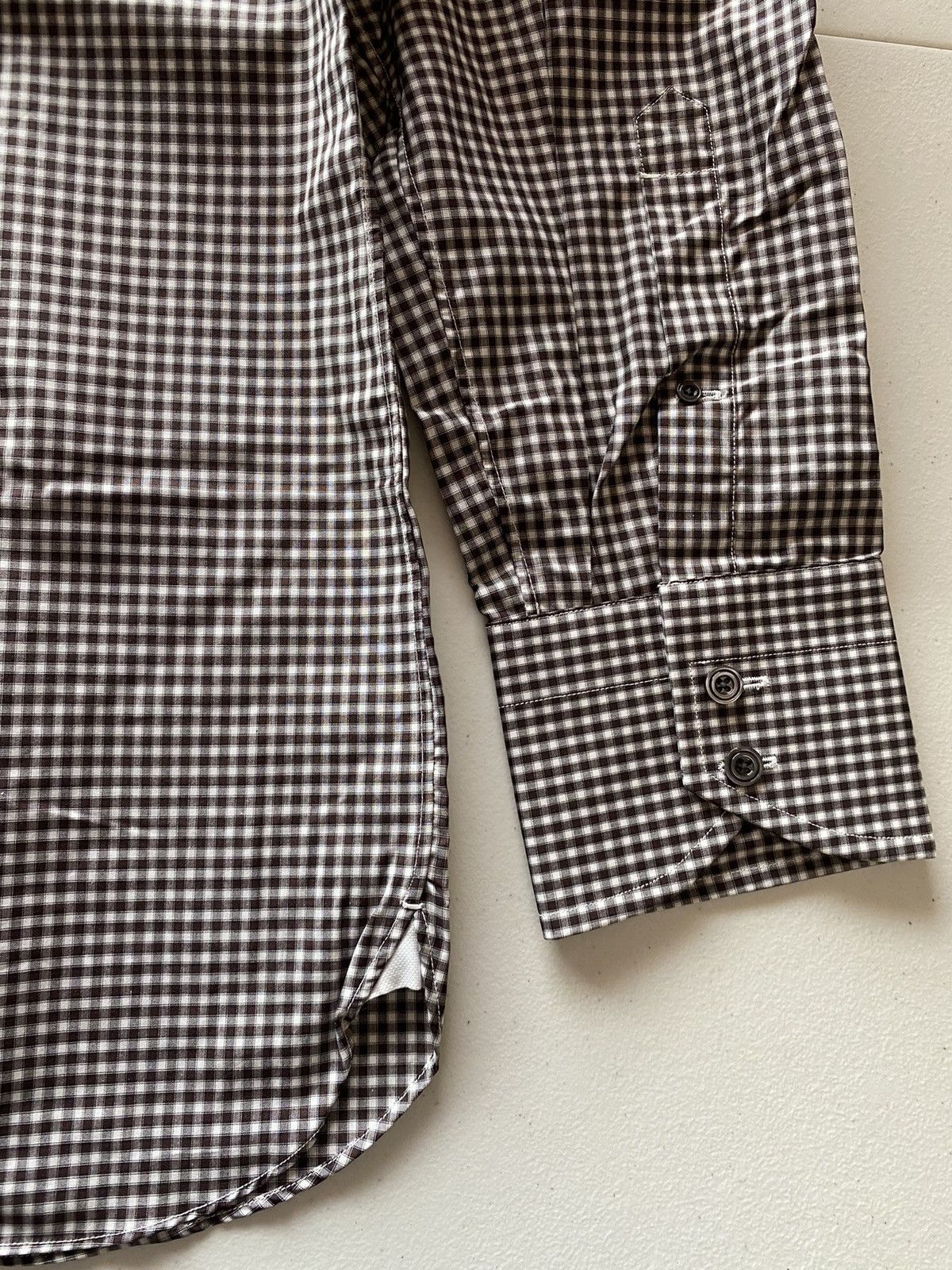 Tom Ford Tom Ford mocha/grey gingham check shirt 45e NWT Size US XXL / EU 58 / 5 - 5 Thumbnail