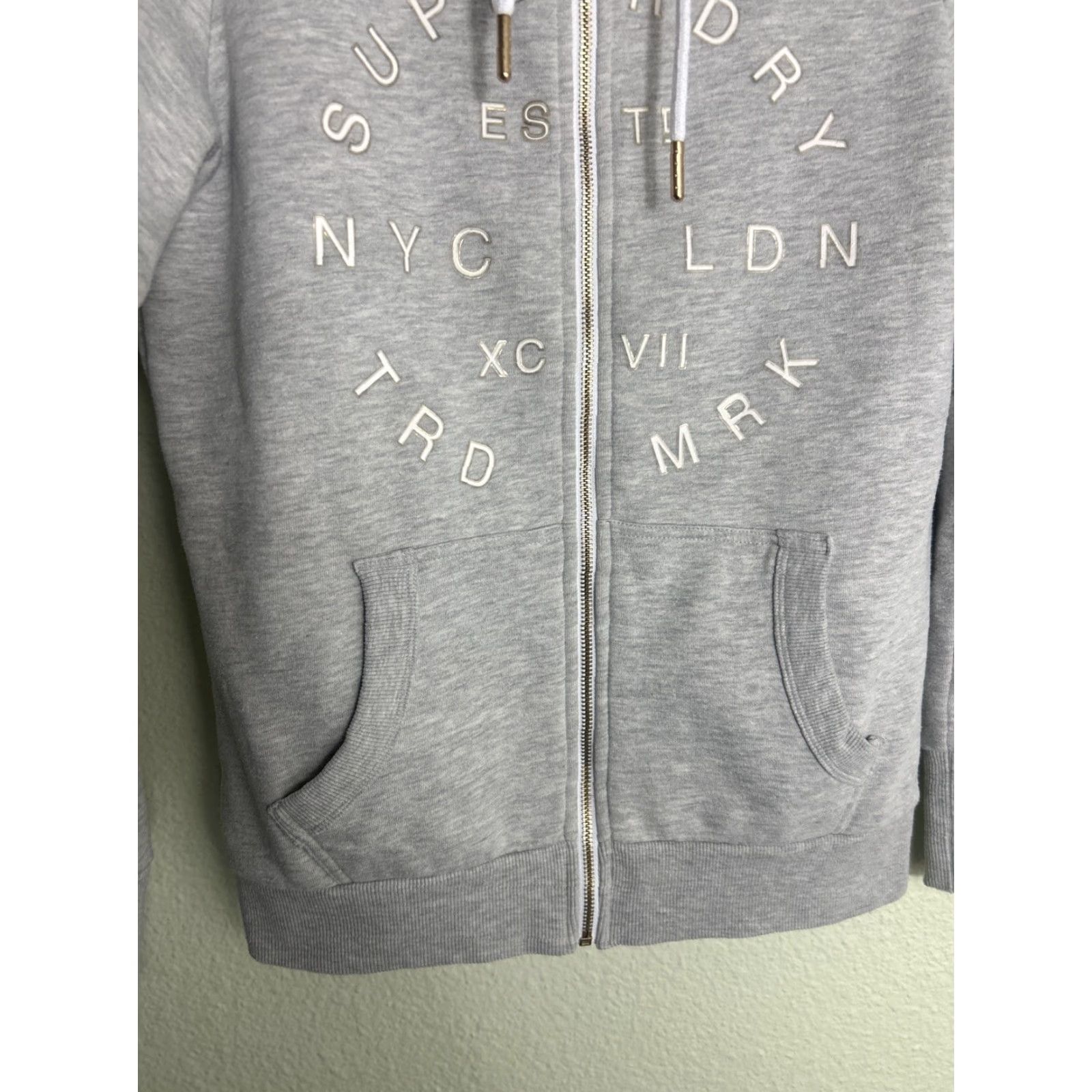 Superdry Superdry British Design Grey Full Zip Hooded Sweatshirt Size 8 Size M / US 6-8 / IT 42-44 - 5 Thumbnail