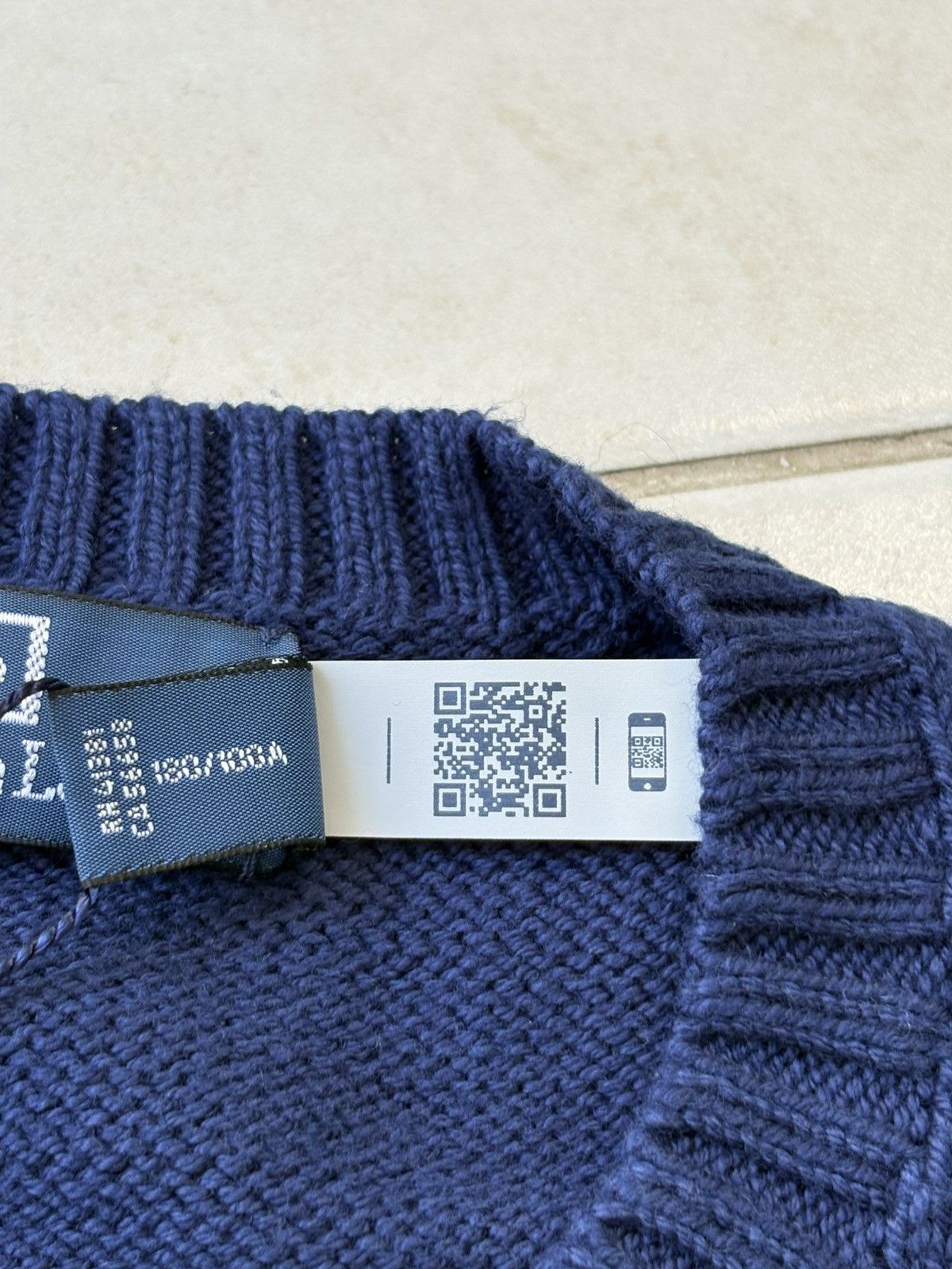 Polo Ralph Lauren Navy Cotton Knit Sweater Ralph Lauren Bear Men L New Size US L / EU 52-54 / 3 - 6 Thumbnail