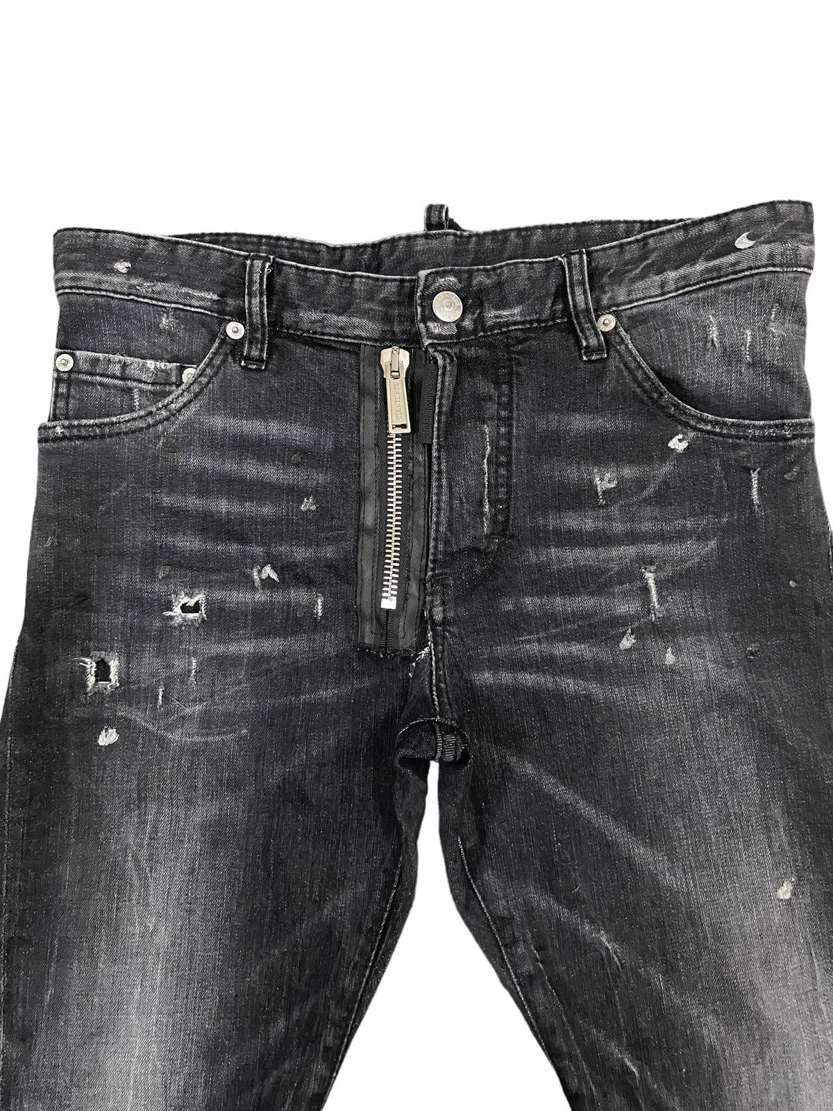 Dsquared2 Dsquared2 Grey Wash Scratch Avant Garde Style Ripped Jeans Size US 31 - 7 Thumbnail