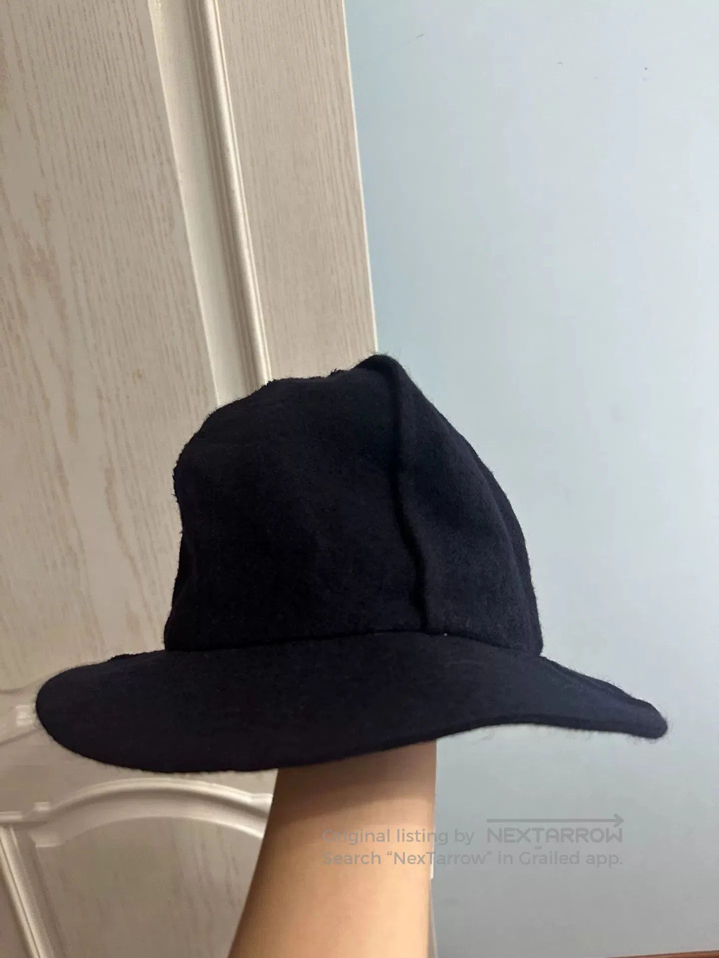 Y's Y's Yamamoto Wool Hat in Dark Blue. Size ONE SIZE - 7 Thumbnail