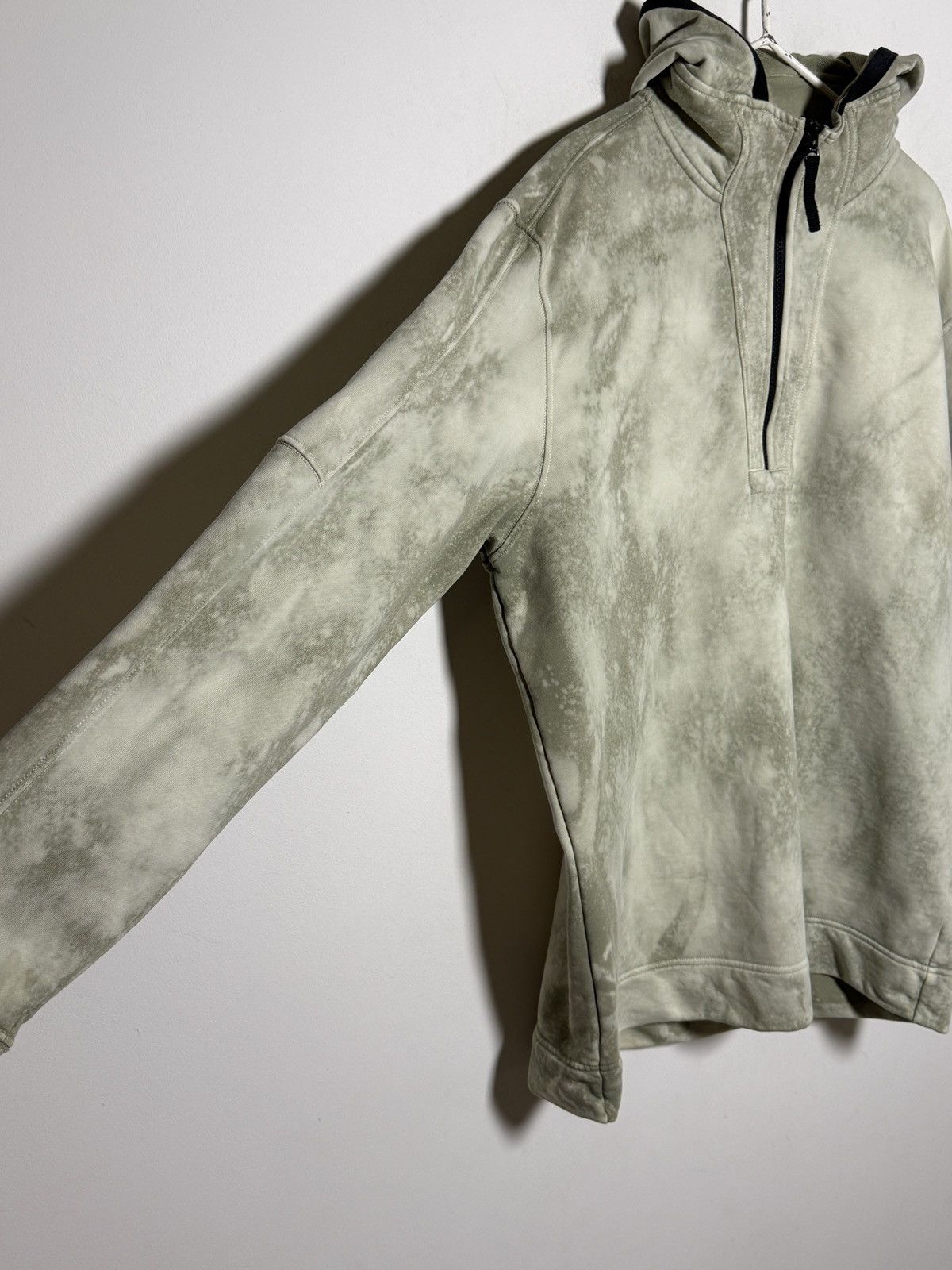 Stone Island half-zip hoodie hand corrosion