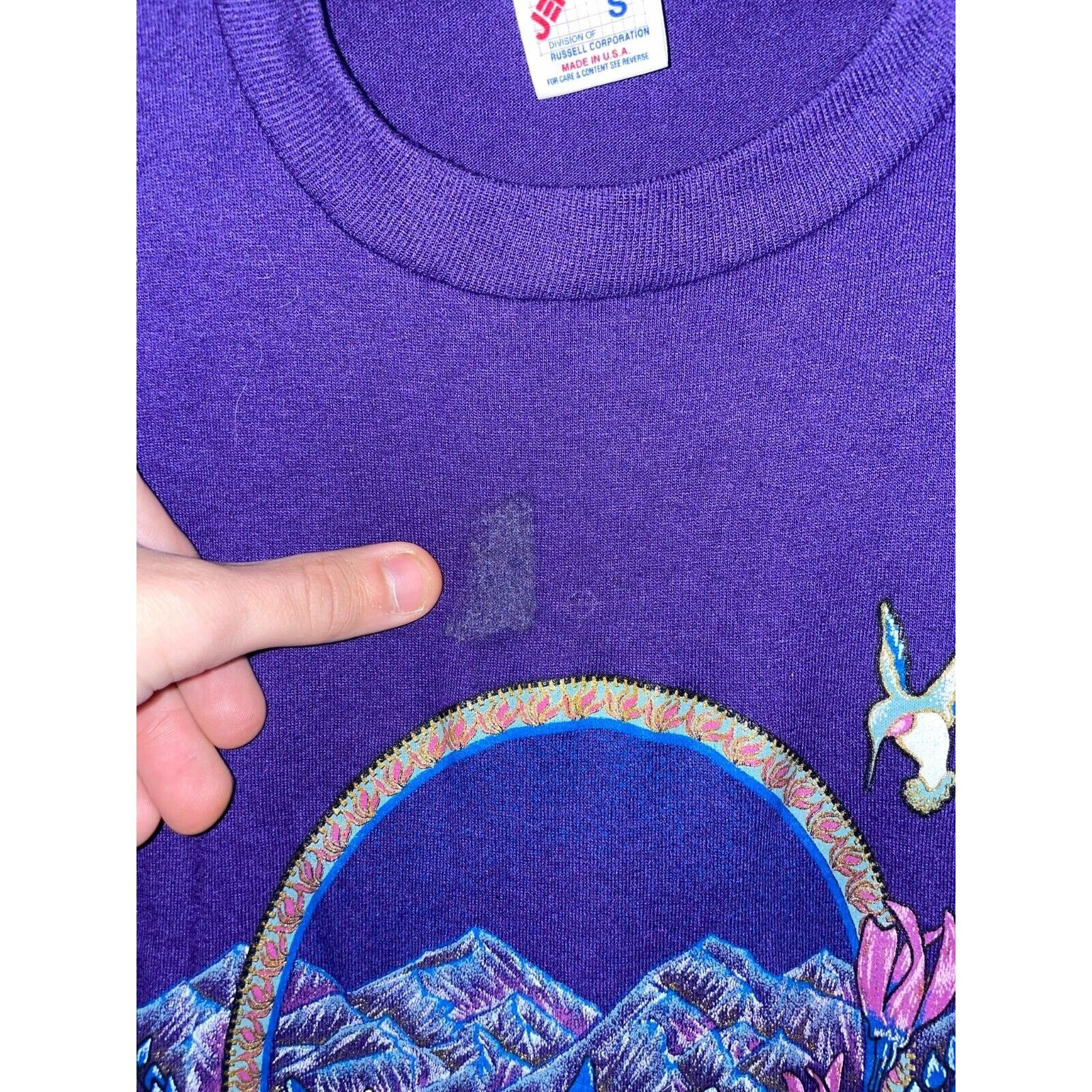 Jerzees Vintage Nevada Virginia City Shirt Purple Tee VTG 90s Small Size US S / EU 44-46 / 1 - 6 Thumbnail