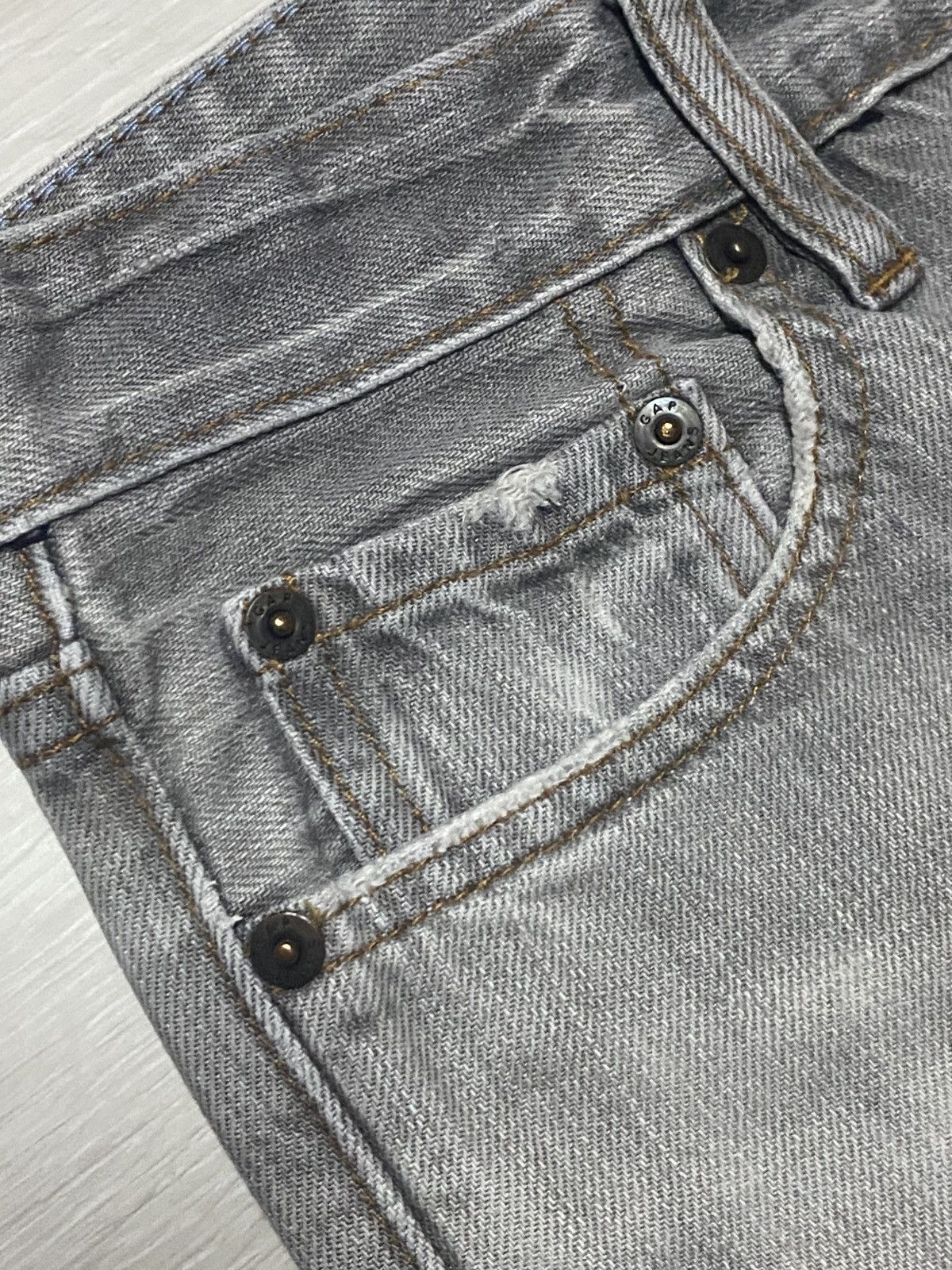 Gap Vintage Gap Denim Grey Distressed Slim Fit Jeans Size US 30 / EU 46 - 10 Thumbnail