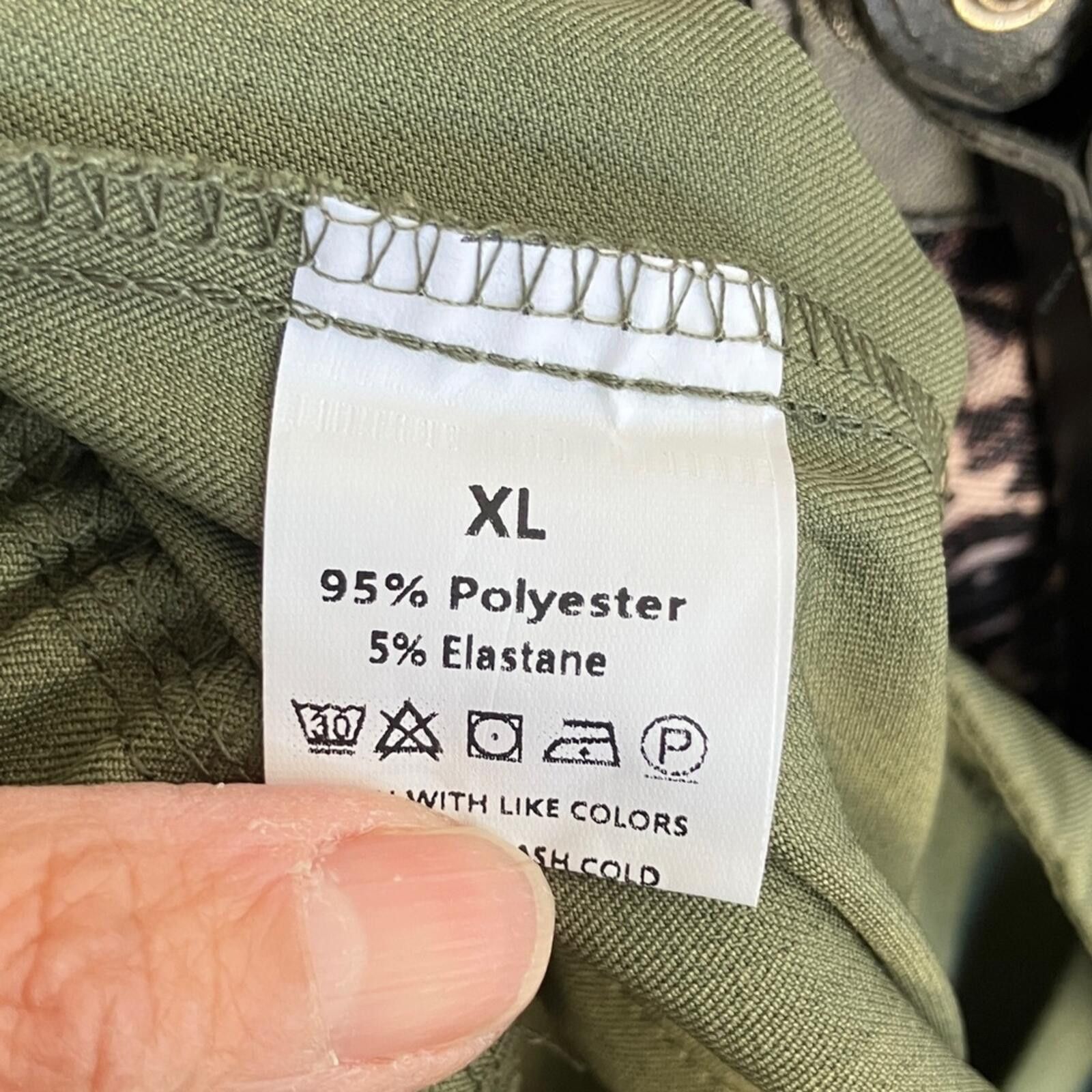 Shein SHEIN Olive Green Wide-Leg Trousers Size 40" / US 18 - 2 Thumbnail
