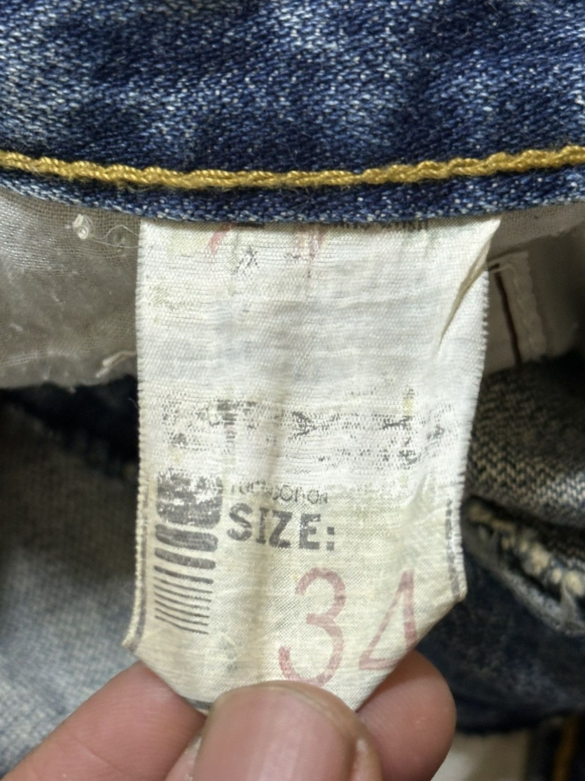 Japanese Brand Vintage Japanese Brand Blue Faded Wash Whiskers Style Jeans Size US 34 / EU 50 - 10 Thumbnail