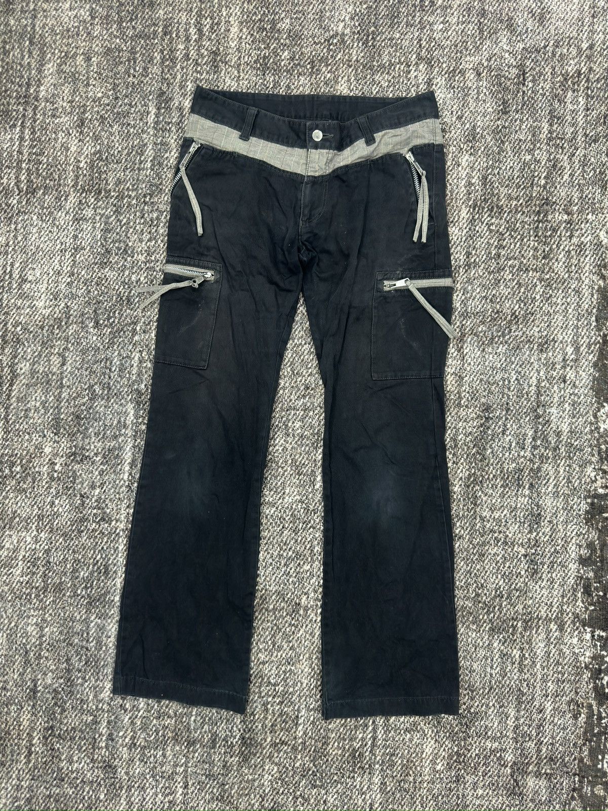 If Six Was Nine × Katharine Hamnett London × Le Grande Bleu (L.G.B.) Katharine Hammett Bondage Pants Flared Cargo Size US 32 / EU 48 - 1 Thumbnail
