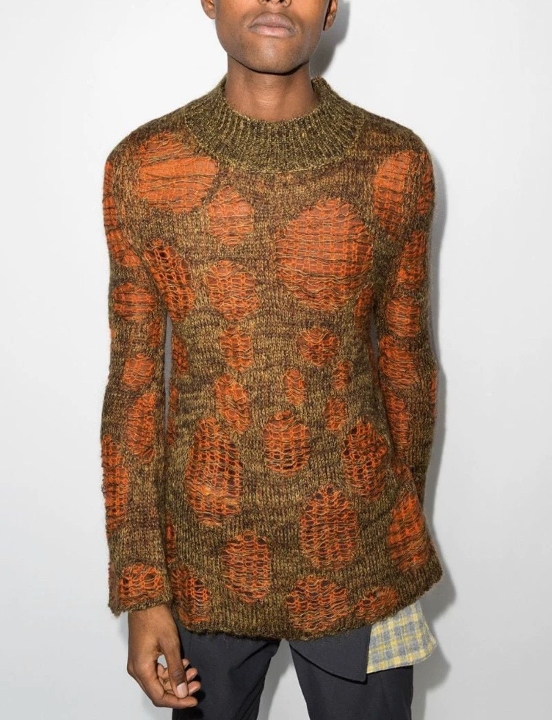 Namacheko Namacheko Colorblocked Distressed Heavyweight Sweater M Size US M / EU 48-50 / 2 - 2 Thumbnail