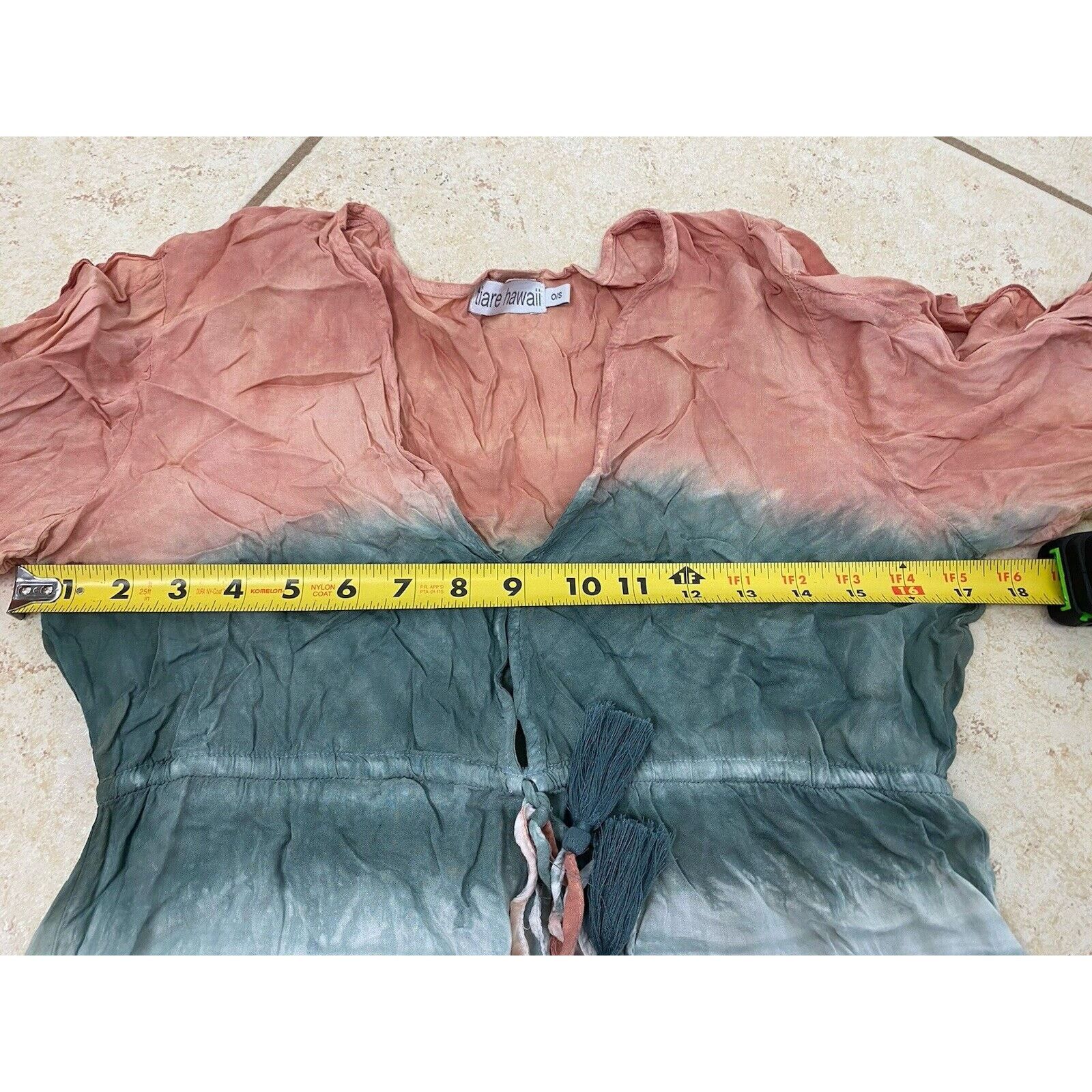 Other Tiare Hawaii Gray Orange Tie Dye Dress Cover Up Ruffle Size S / US 4 / IT 40 - 10 Thumbnail