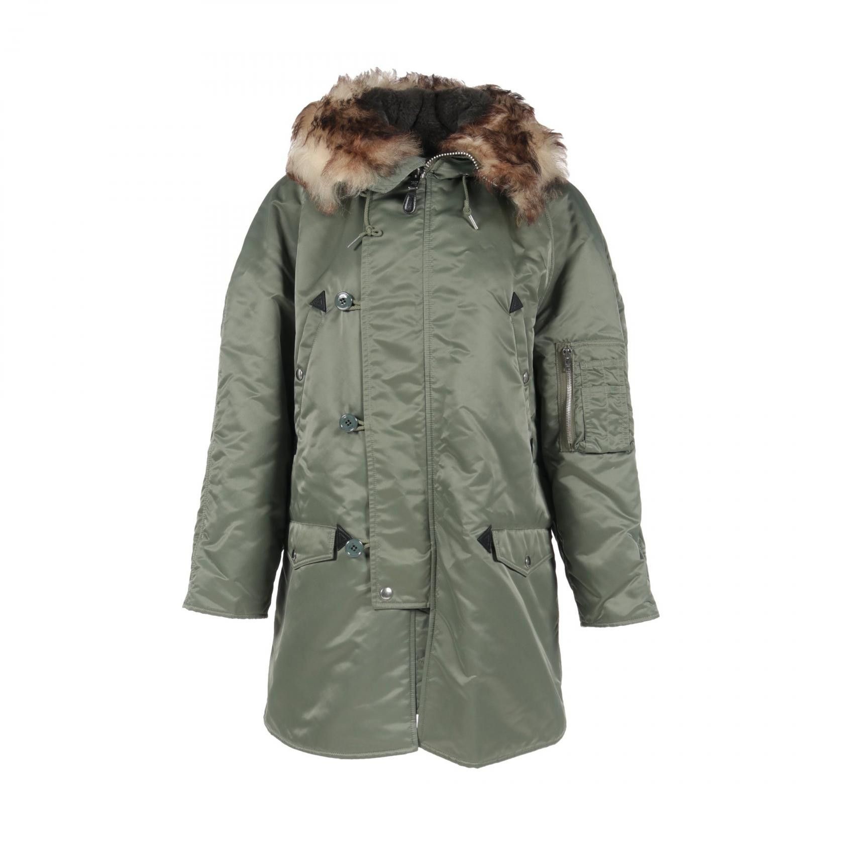 Celine Hooded Jacket Military Green Lambskin