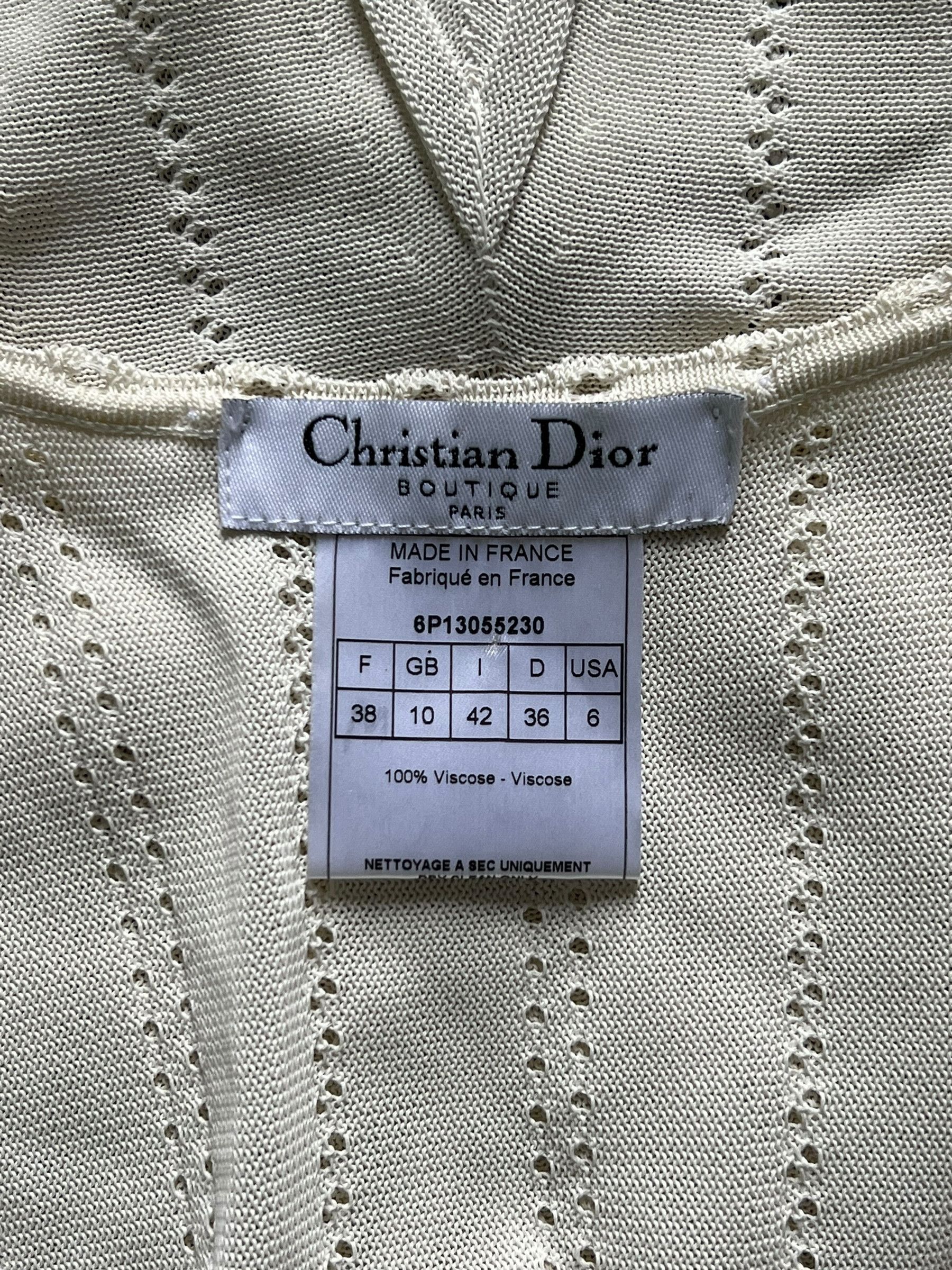 Dior Christian Dior 2006 Beige ruffled knit top. Size M / US 6-8 / IT 42-44 - 6 Thumbnail