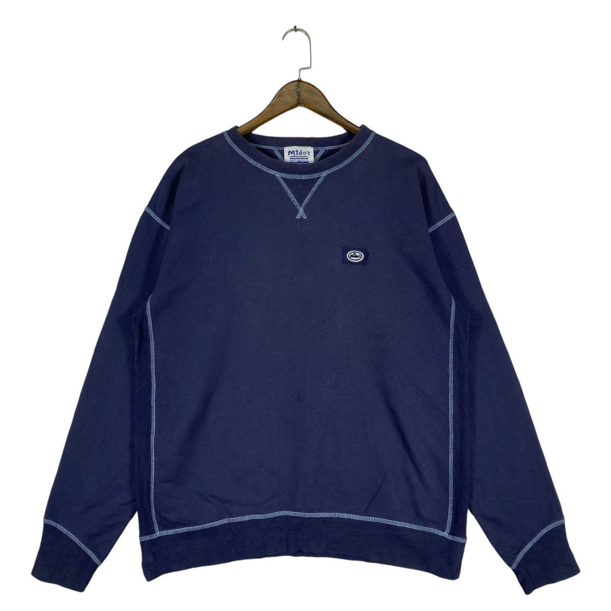 Vintage Vintage Mido’s Crewneck Sweatshirt Navy Blue Pullover Jumper Size US L / EU 52-54 / 3 - 2 Thumbnail