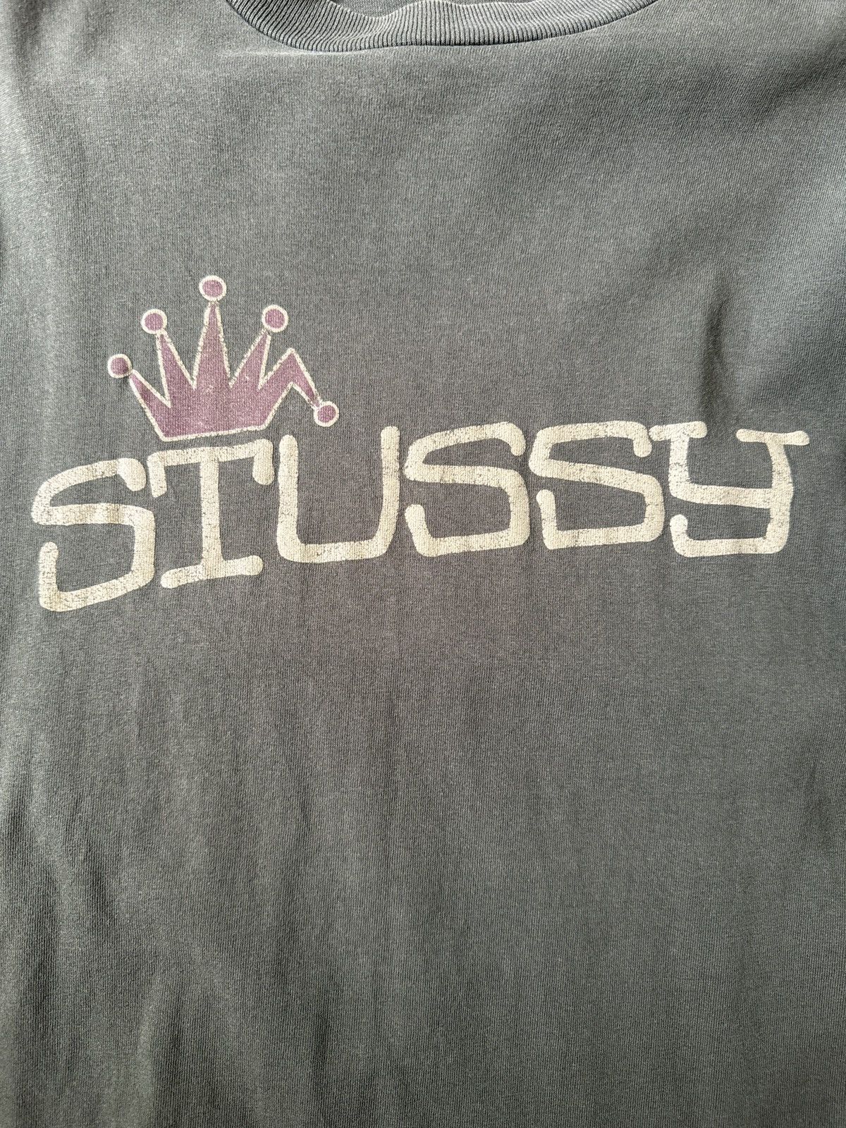Stussy × Vintage 90s Vintage Stussy Crown Spellout Tee Size US L / EU 52-54 / 3 - 1 Thumbnail