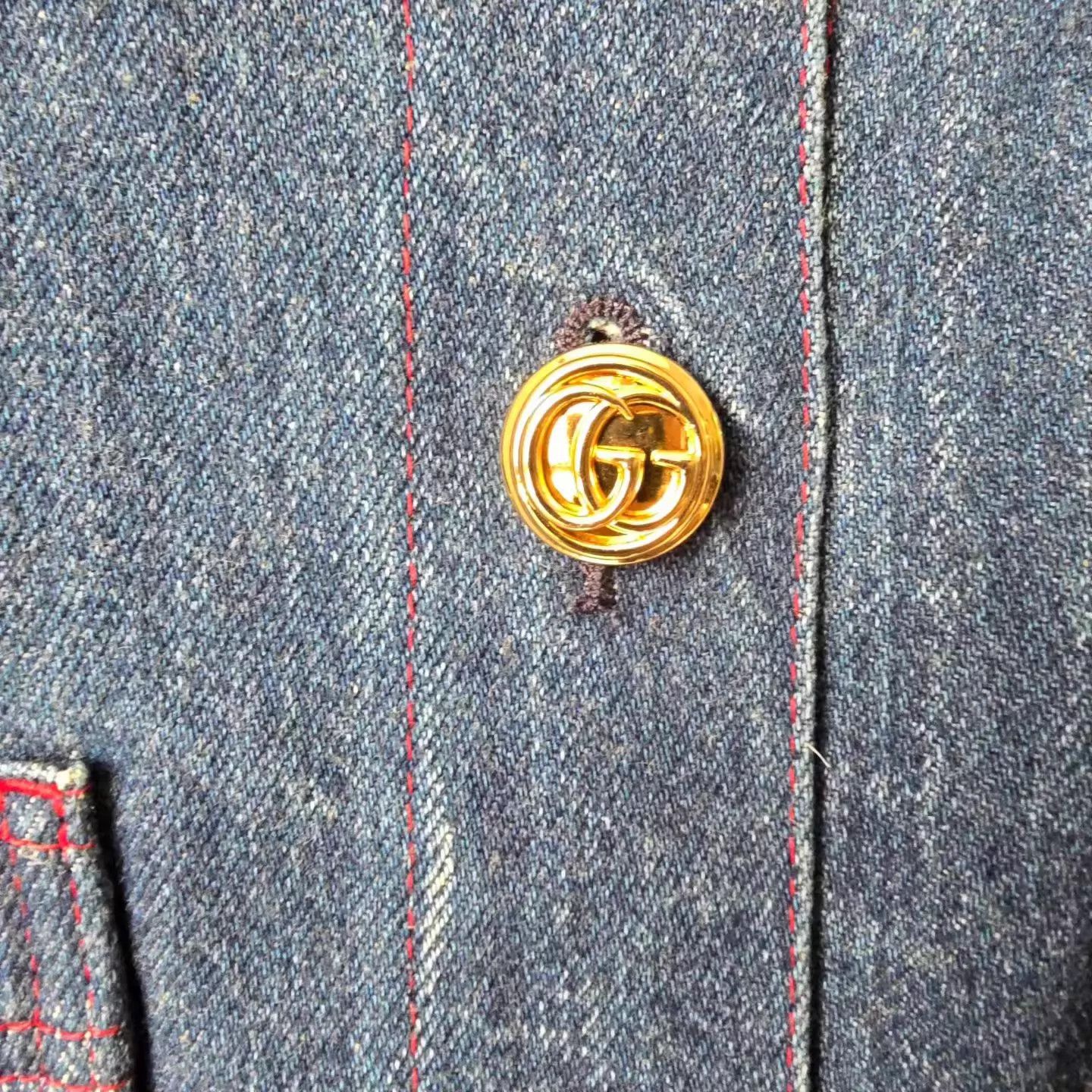 Gucci Gucci Blue 4-Pocket Crew Neck Denim Single-Breasted Jacket Size S / US 4 / IT 40 - 4 Thumbnail