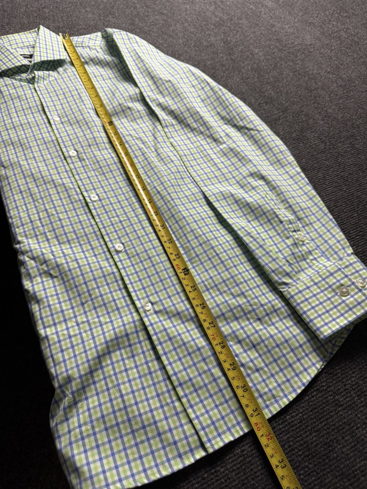 Hugo Boss Luxury 00s Hugo Boss Slim Fit Check Shirt Green Blue Mens L Size US L / EU 52-54 / 3 - 19 Thumbnail