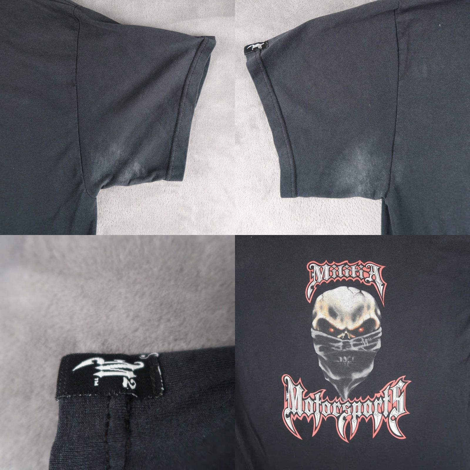 Vintage VINTAGE Y2K MILITIA Motorsports Masked Skull Men’s Hip Hop T-Shirt XL Size US XL / EU 56 / 4 - 9 Thumbnail
