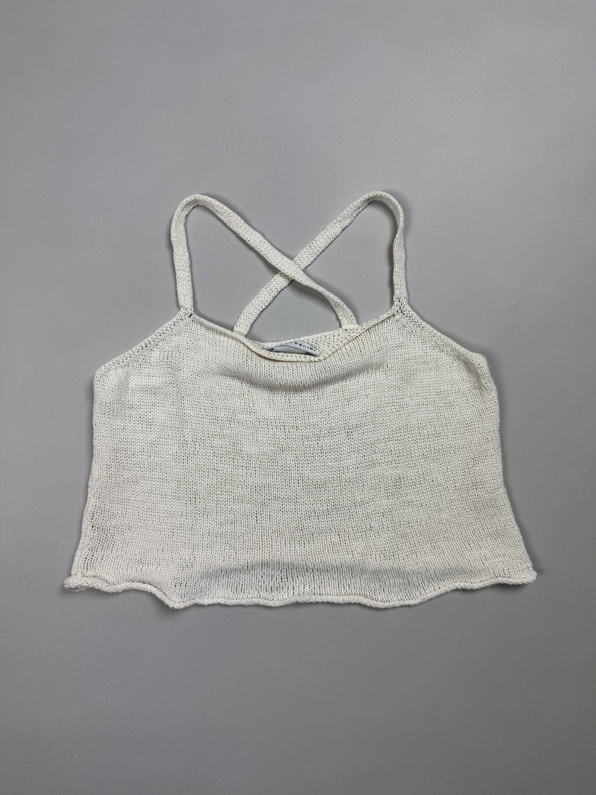 Sarah Pacini Sarah Pacini Y2K AvantGarde Cropped Knit Sleeveless Tank Top Size ONE SIZE - 1 Thumbnail