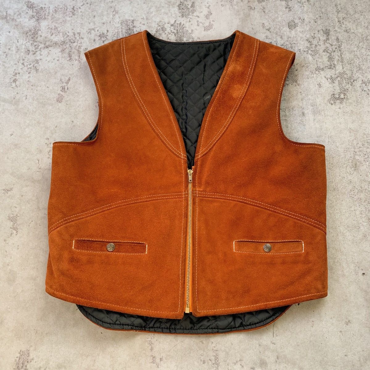 Vintage 60s True Vintage Kawasaki Leather Zip Up Riding Vest WCC VTG Size US M / EU 48-50 / 2 - 1 Thumbnail