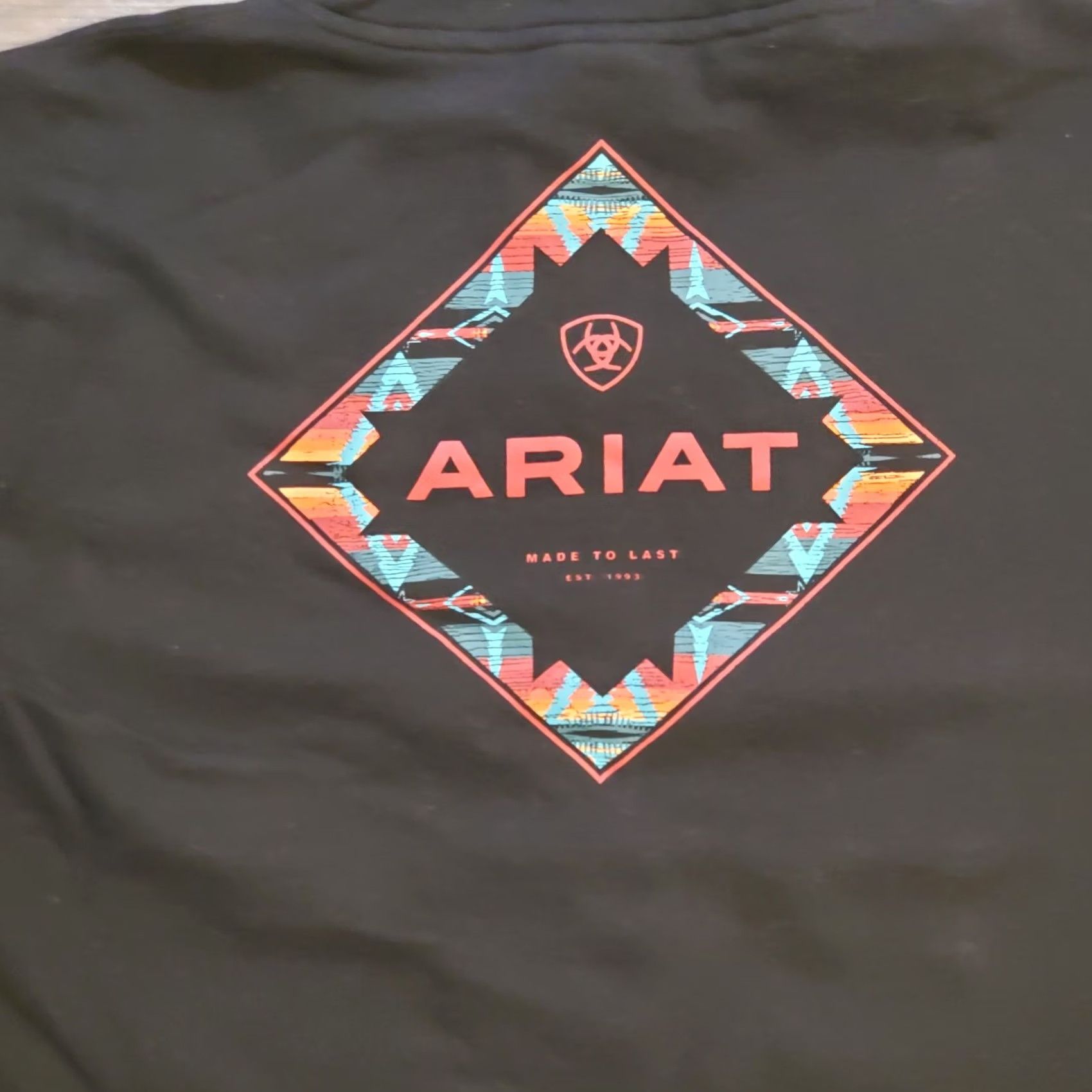 Ariat Ariat Hoodie Mens S Black Aztec Graphic Print Hooded Western Rodeo Pullover Sweatshirt Tanks? Size US S / EU 44-46 / 1 - 4 Thumbnail