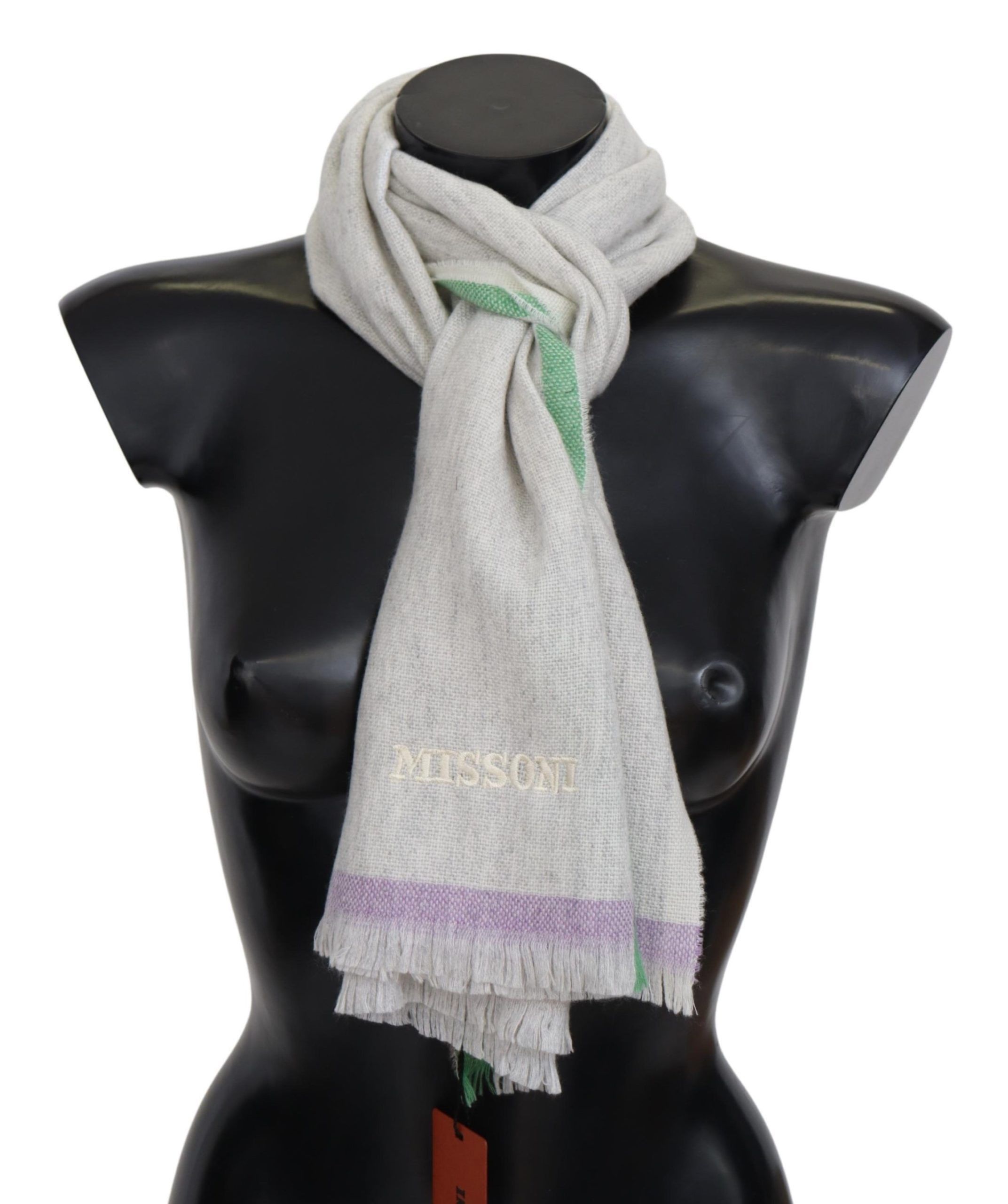 Missoni Multicolor Cashmere Line Pattern Men's Scarf Size ONE SIZE - 1 Thumbnail