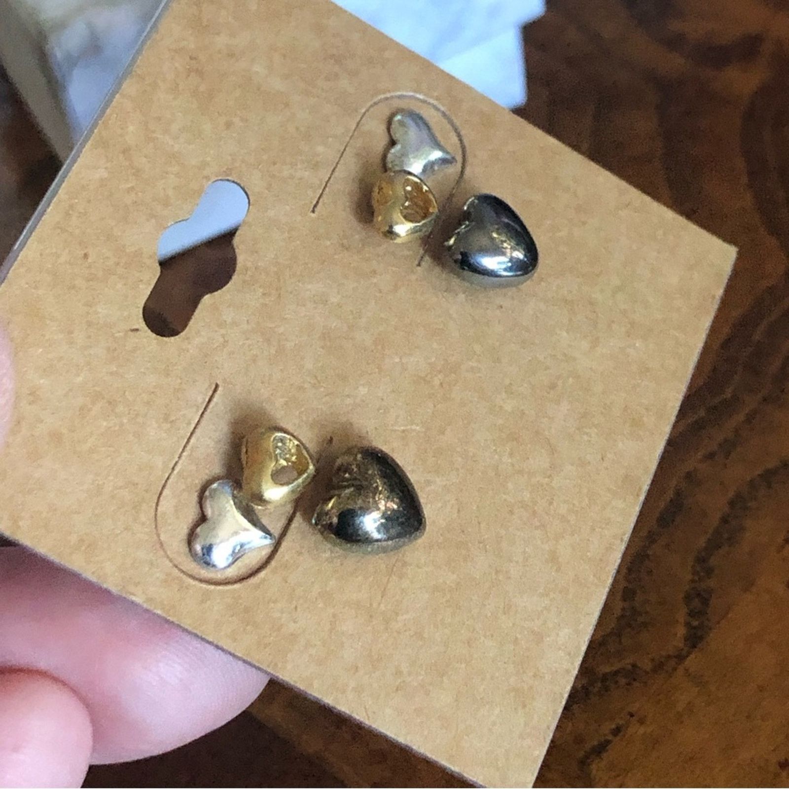 Vintage Set of three pairs of heart fashion post earrings Size ONE SIZE - 2 Thumbnail