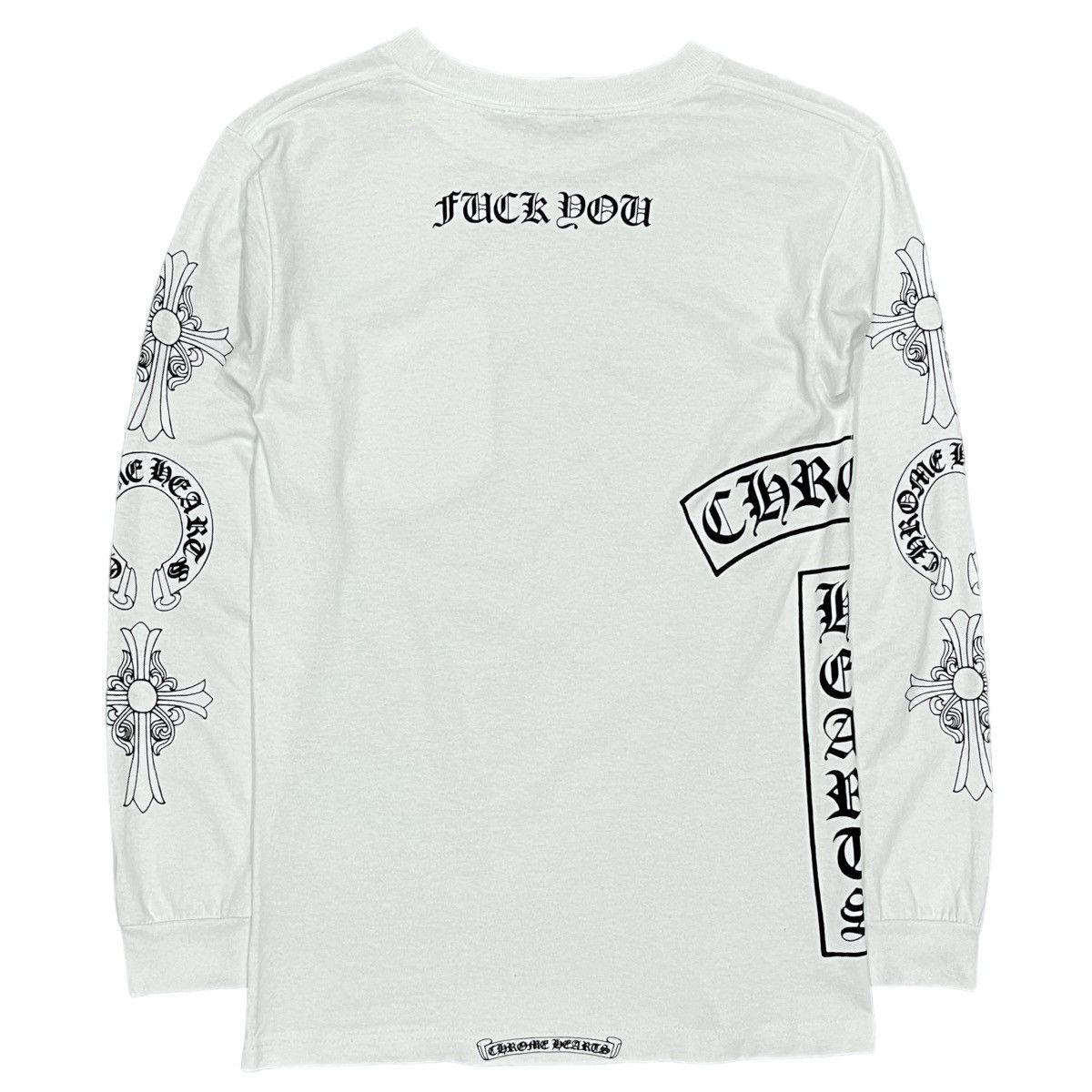 image of Chrome Hearts 'fuck You' Longsleeves in White, Men's (Size Small)