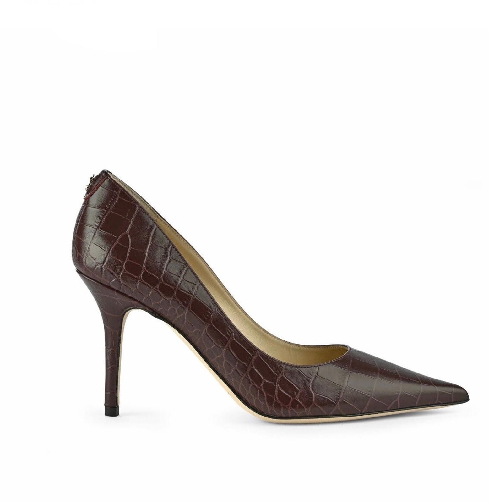 Jimmy Choo Jimmy Choo Agnes Croc Leather Pumps Size US 7.5 / IT 37.5 - 2 Thumbnail