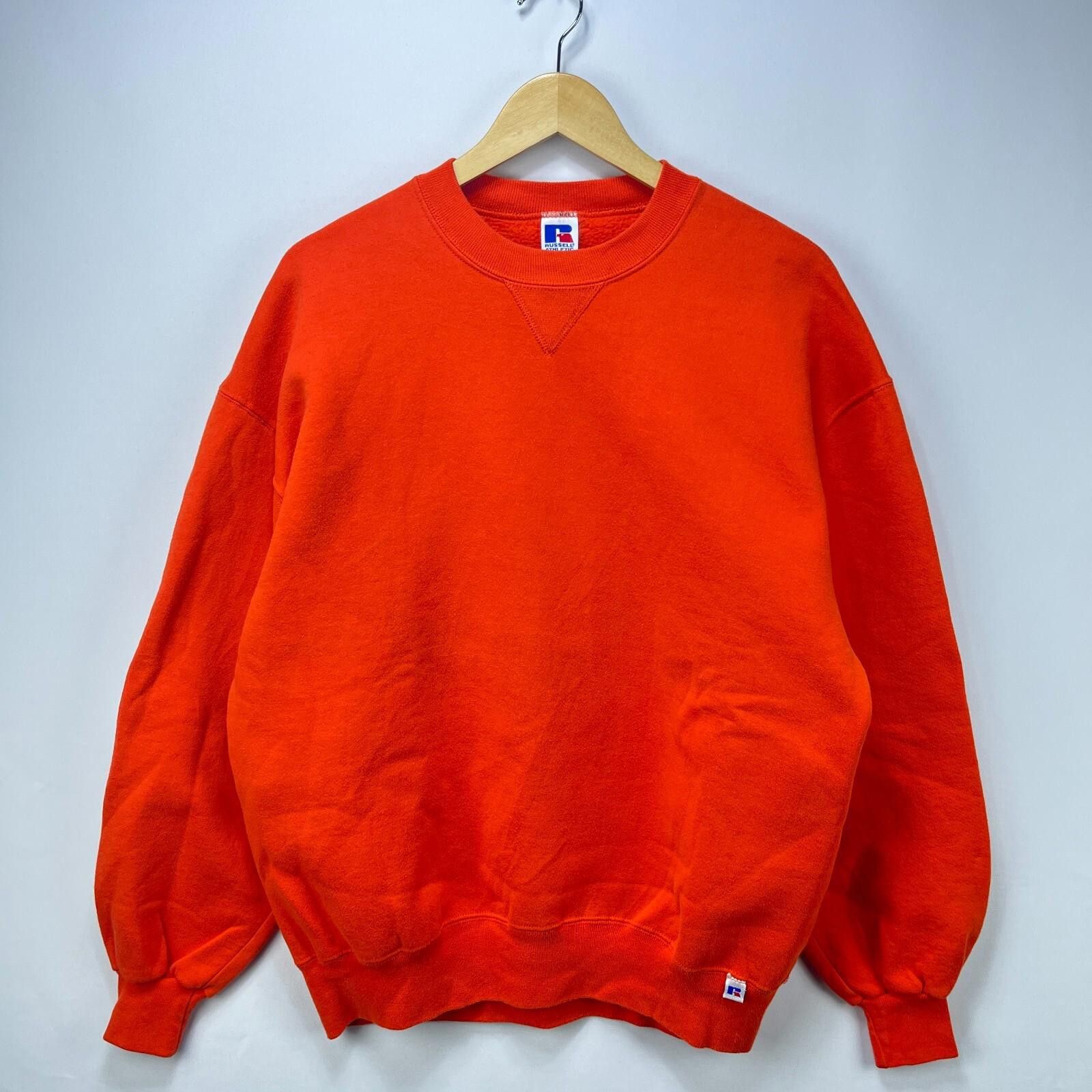 Russell Athletic Vintage '90s Russell Athletic Orange Blank Sweatshirt XL Size US XL / EU 56 / 4 - 1 Thumbnail