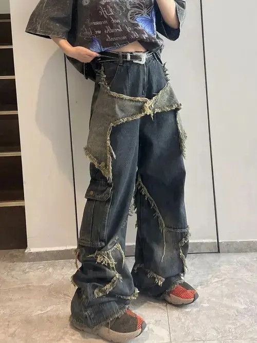 Japanese Brand × Jean Y2K Vintage Big Star Designed Ripped Denim Oversize Jeans Size 24" / US 00 / IT 34 - 3 Thumbnail