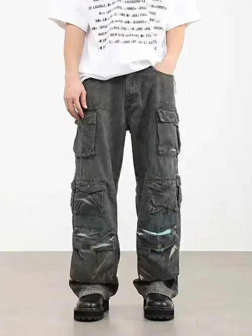 Jean skate paint cargo pants Size US 34 / EU 50 - 1 Thumbnail