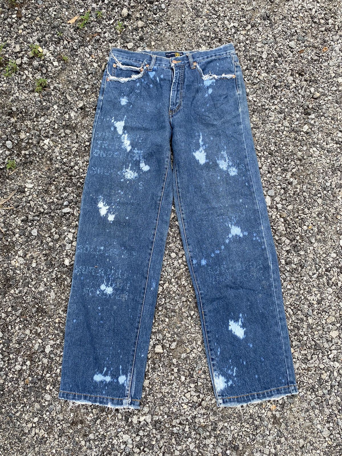 Japanese Brand × Vintage Vintage Nylaus Baggy Bleached Denim Size US 33 - 1 Thumbnail
