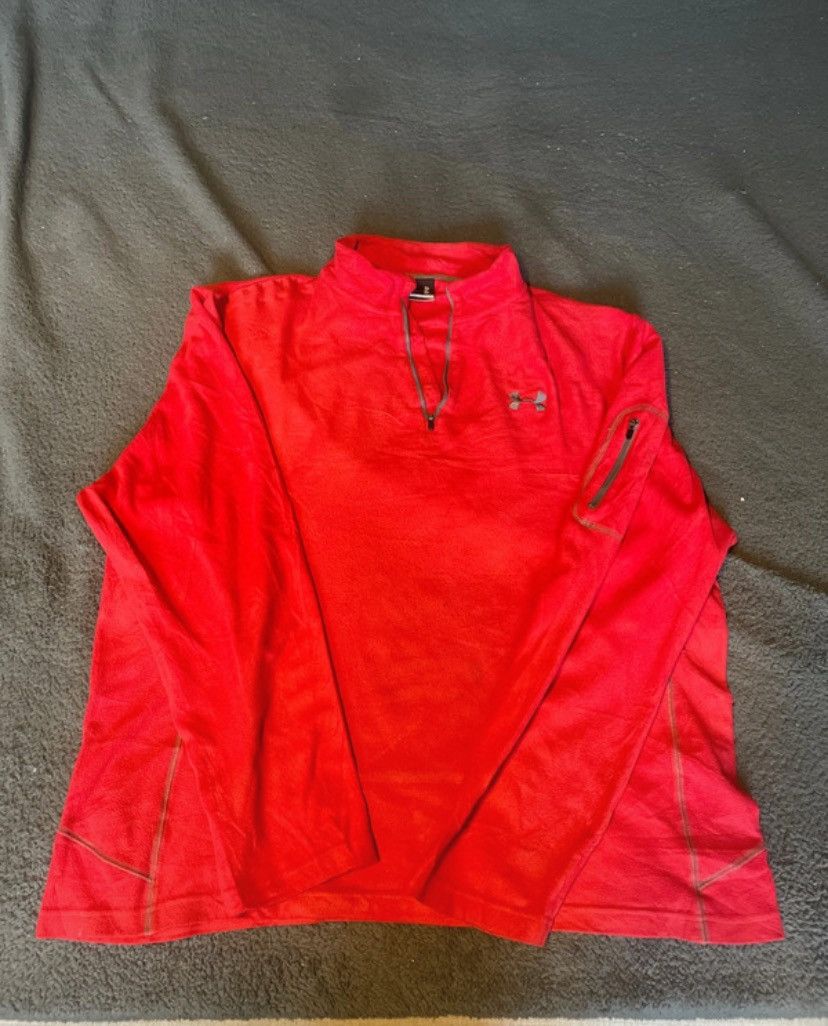 Under Armour Red Under Armour Fleece Sweater Size US L / EU 52-54 / 3 - 1 Thumbnail