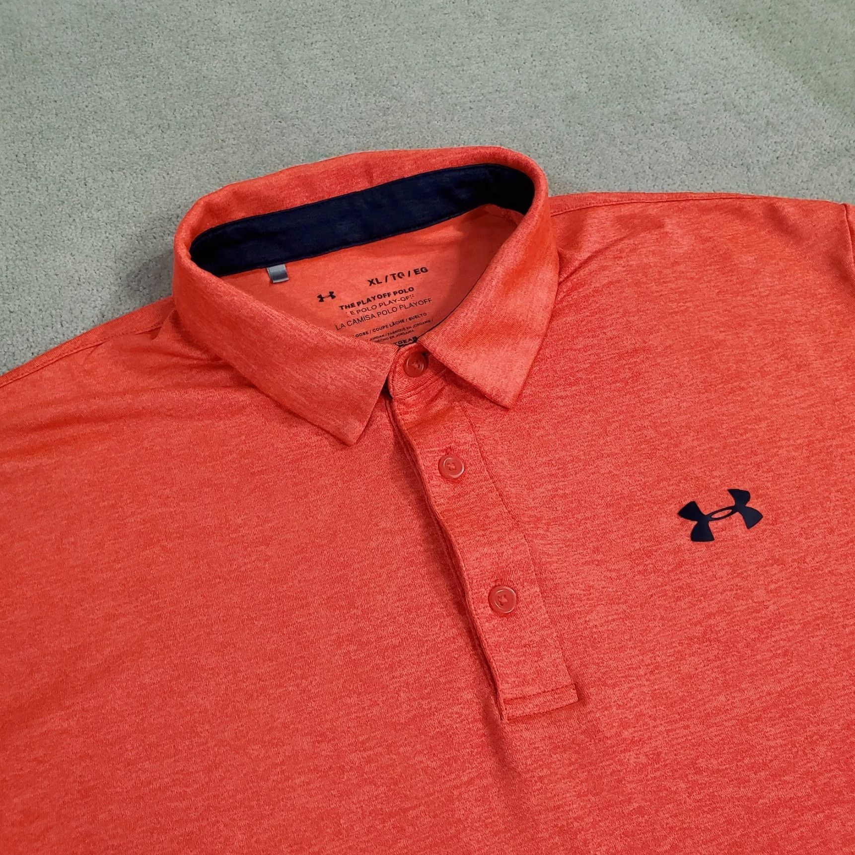 Under Armour Under Armour Polo Shirt Mens Extra Large Orange Playoff Performance Stretch Size US XL / EU 56 / 4 - 2 Thumbnail