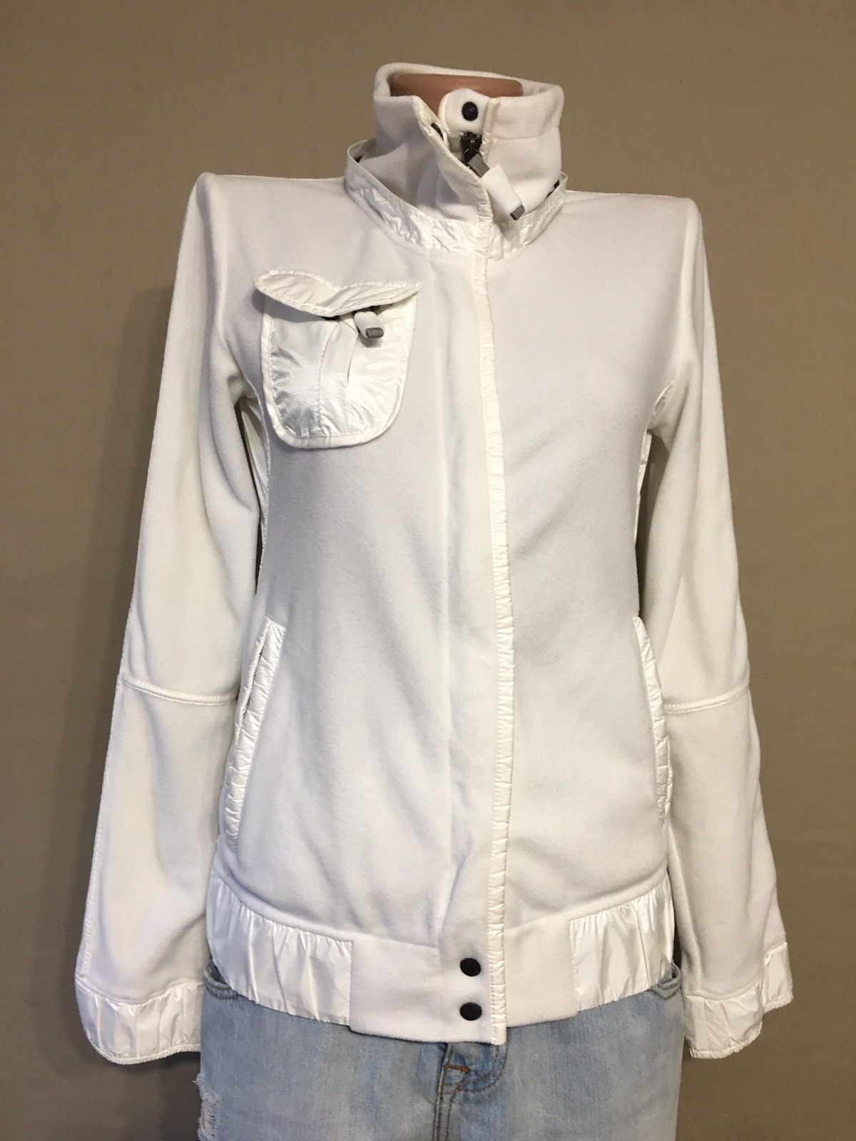 Frauenschuh FRAUENSCHUH White Fleece Zip Hooded Jacket Womens Size S / US 4 / IT 40 - 1 Thumbnail