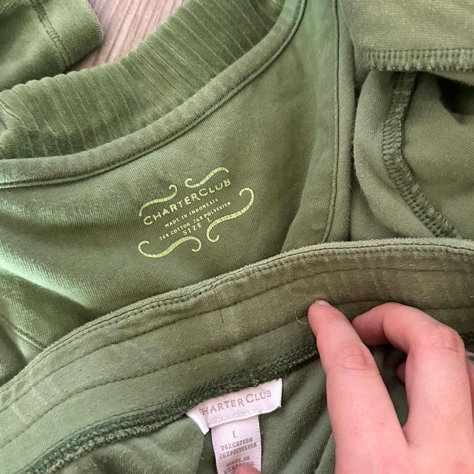 Other charter club green velvet sweat set, jacket and pants Size L / US 10 / IT 46 - 4 Thumbnail