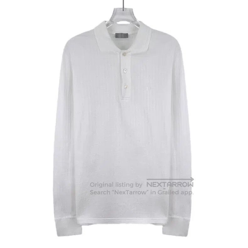 Dior Dior White little bee embroidered cotton long-sleeved polo Size US S / EU 44-46 / 1 - 1 Thumbnail