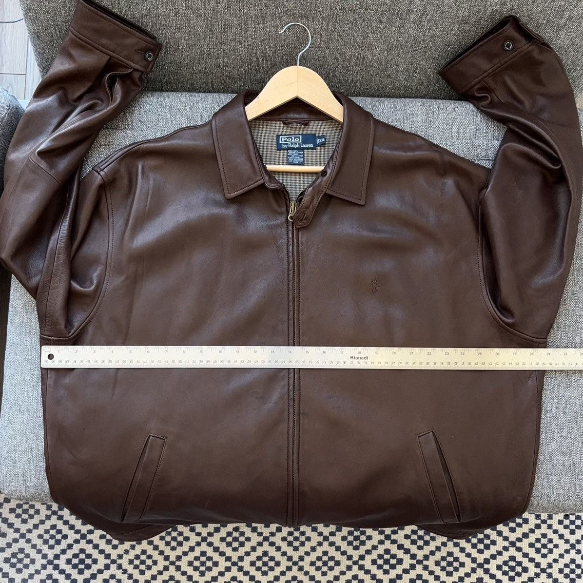 Polo Ralph Lauren Vintage 100% Leather Jacket Brown Buttery Soft Lamb Size US XXL / EU 58 / 5 - 14 Thumbnail